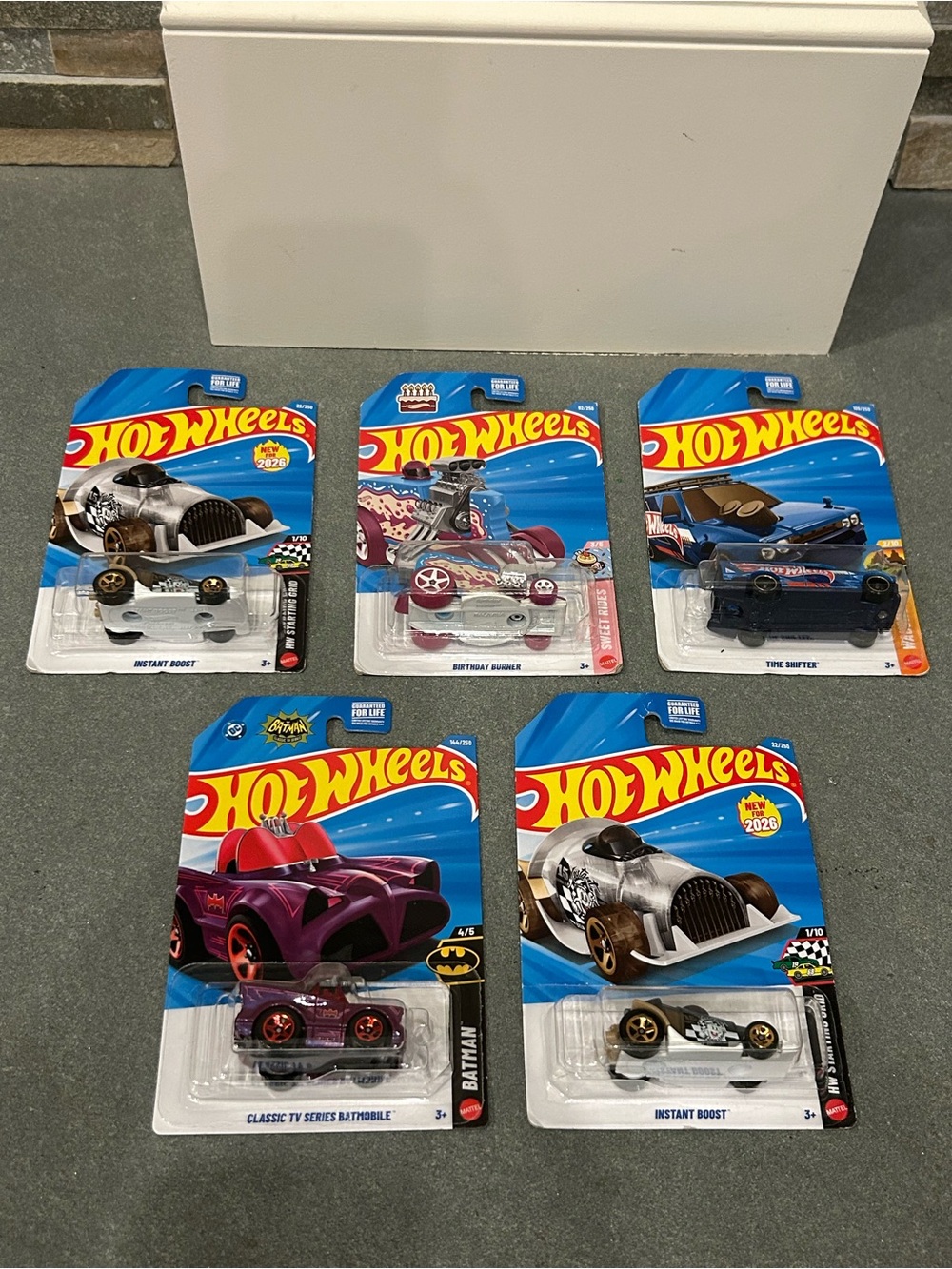 Hot Wheels Diecast Lot-Instant Boost,Birthday Burner,Batmobile,Time Shifter-New